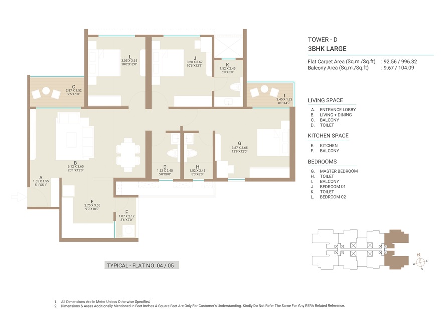3 BHK Large